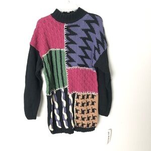 VTG Deadstock patchwork knit Jill Marlowe sweater